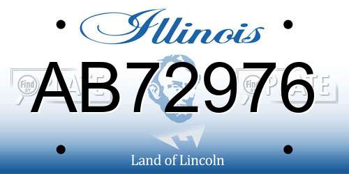 AB72976 Illinois License Plate