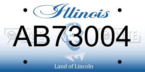 AB73004 Illinois License Plate