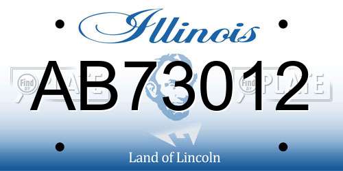 AB73012 Illinois License Plate