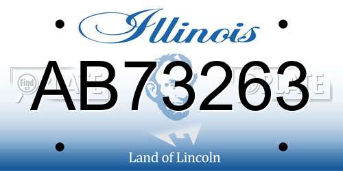 AB73263 Illinois License Plate