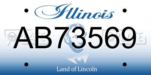 AB73569 Illinois License Plate
