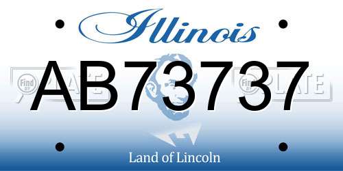 AB73737 Illinois License Plate
