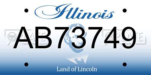 AB73749 Illinois License Plate