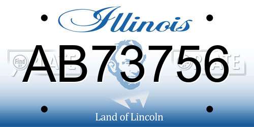 AB73756 Illinois License Plate