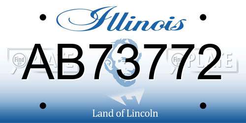 AB73772 Illinois License Plate