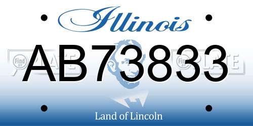 AB73833 Illinois License Plate
