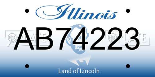 AB74223 Illinois License Plate
