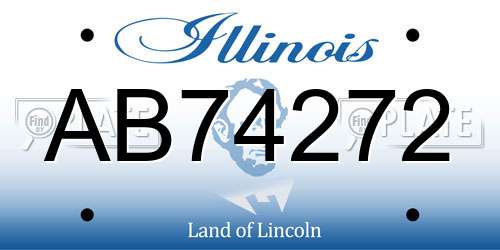 AB74272 Illinois License Plate