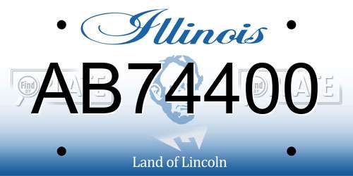 AB74400 Illinois License Plate