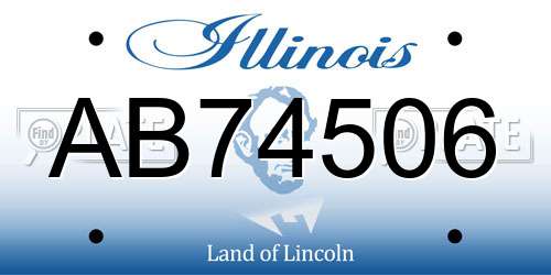 AB74506 Illinois License Plate