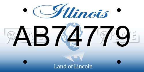 AB74779 Illinois License Plate