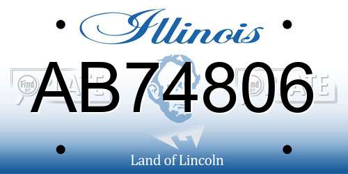 AB74806 Illinois License Plate