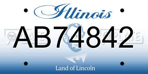 AB74842 Illinois License Plate