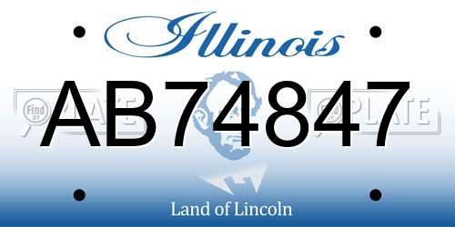 AB74847 Illinois License Plate