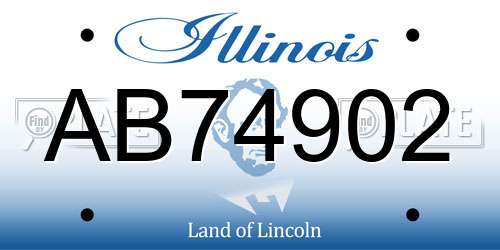 AB74902 Illinois License Plate