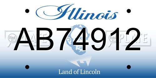 AB74912 Illinois License Plate