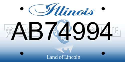 AB74994 Illinois License Plate