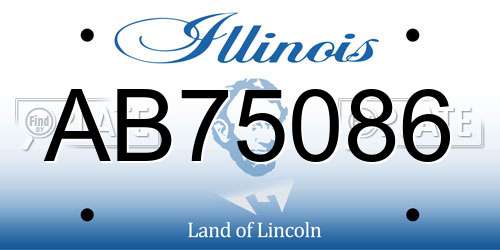 AB75086 Illinois License Plate