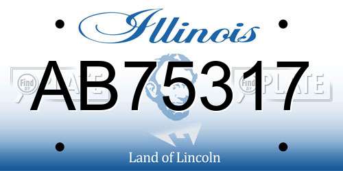 AB75317 Illinois License Plate