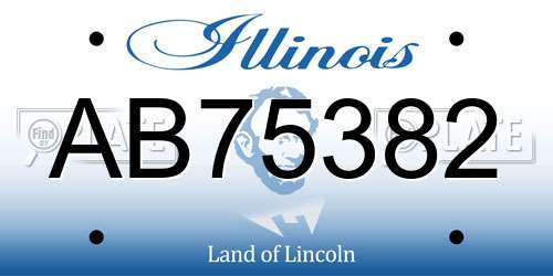 AB75382 Illinois License Plate