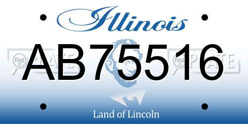AB75516 Illinois License Plate