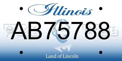 AB75788 Illinois License Plate