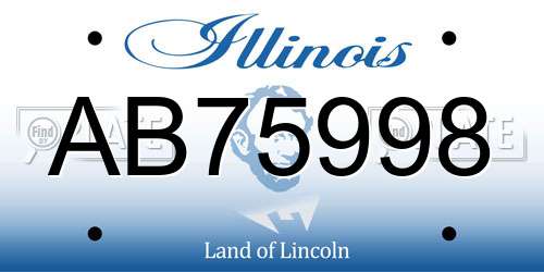 AB75998 Illinois License Plate