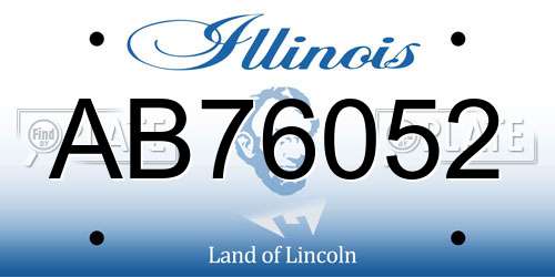 AB76052 Illinois License Plate