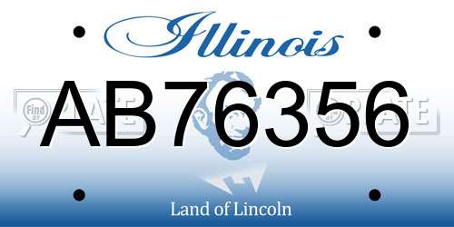 AB76356 Illinois License Plate