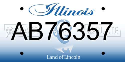 AB76357 Illinois License Plate