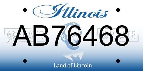 AB76468 Illinois License Plate