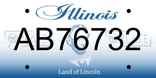 AB76732 Illinois License Plate