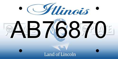 AB76870 Illinois License Plate