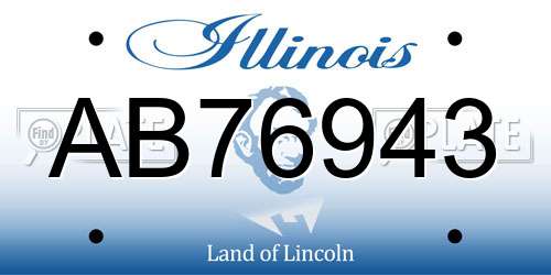 AB76943 Illinois License Plate