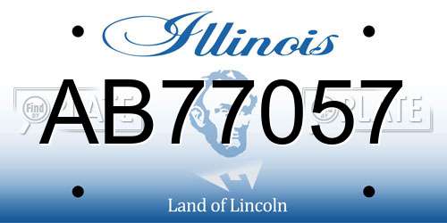 AB77057 Illinois License Plate