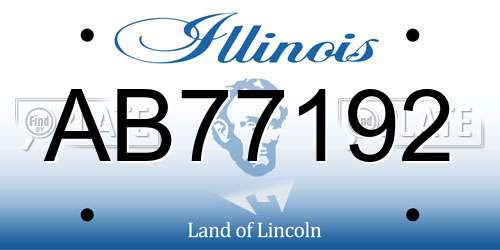 AB77192 Illinois License Plate