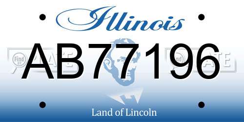 AB77196 Illinois License Plate