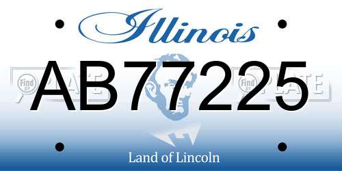 AB77225 Illinois License Plate