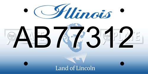 AB77312 Illinois License Plate