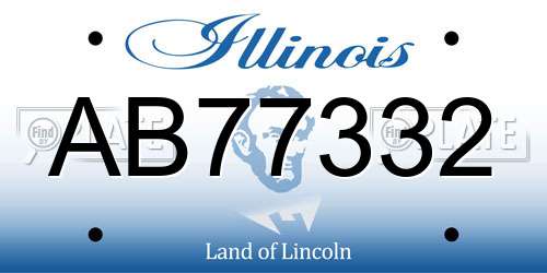 AB77332 Illinois License Plate
