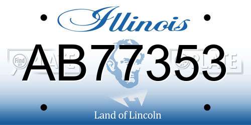 AB77353 Illinois License Plate