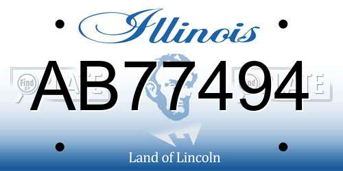 AB77494 Illinois License Plate