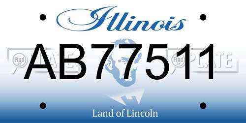 AB77511 Illinois License Plate