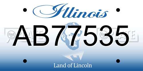 AB77535 Illinois License Plate