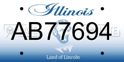 AB77694 Illinois License Plate