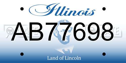 AB77698 Illinois License Plate