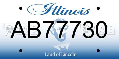 AB77730 Illinois License Plate