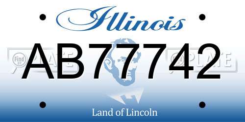 AB77742 Illinois License Plate