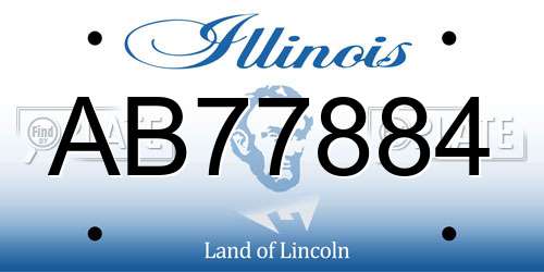 AB77884 Illinois License Plate