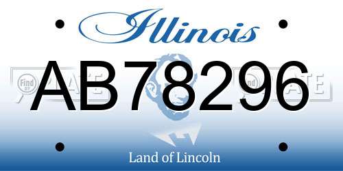 AB78296 Illinois License Plate